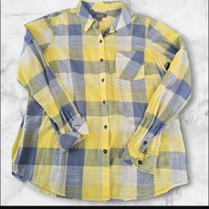 Natural Reflections Yellow and Blue Plaid Shirt (Bass Pro Shop ) SIZE :Med